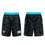 Custom Black Blue Cyan Soccer Uniform Jersey Kids Adults Personalized Set Jersey Shirt