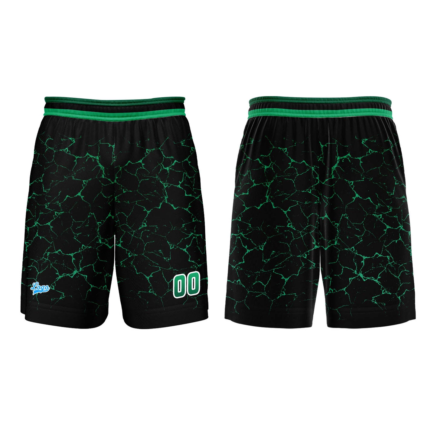 Custom Green Basketball Jersey Uniform Suit Printed Your Logo Name Number