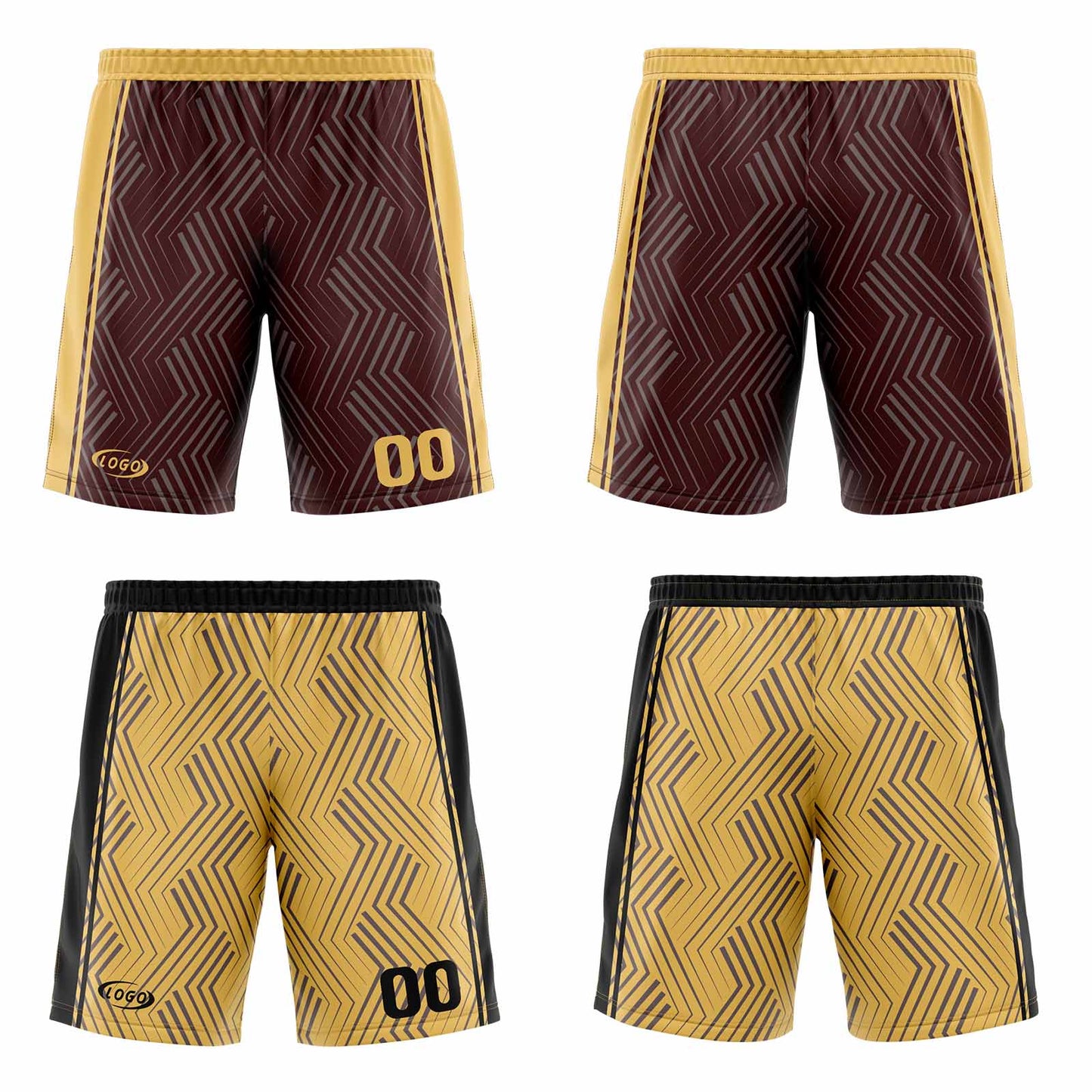 Custom Brown Yellow Reversible Basketball Suit for Adults and Kids Personalized Jersey