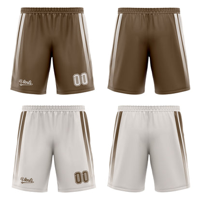 Custom Dull Brown Grey Reversible Basketball Suit for Adults and Kids Personalized Jersey