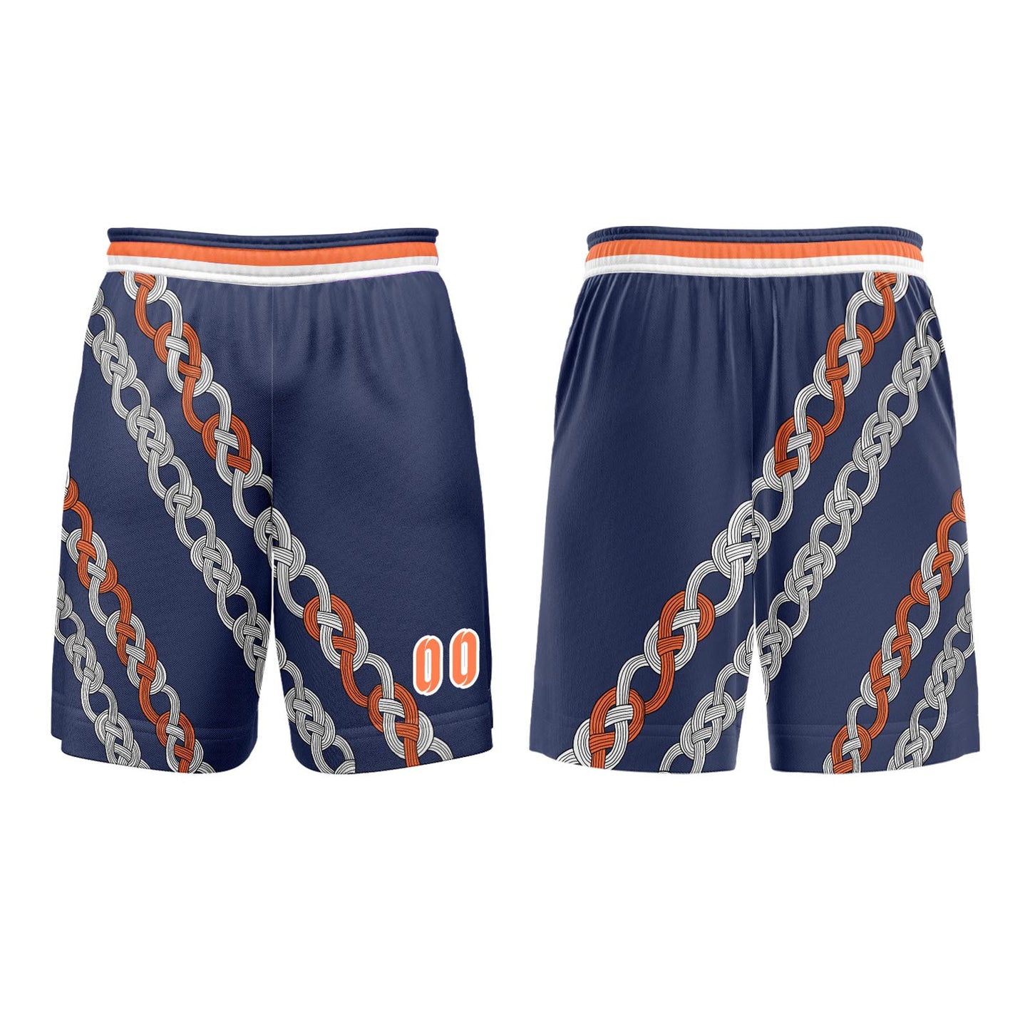 Custom Blue Orange Basketball Jersey Uniform Suit Printed Your Logo Name Number