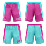 Custom Pink Cyan Reversible Basketball Suit for Adults and Kids Personalized Jersey
