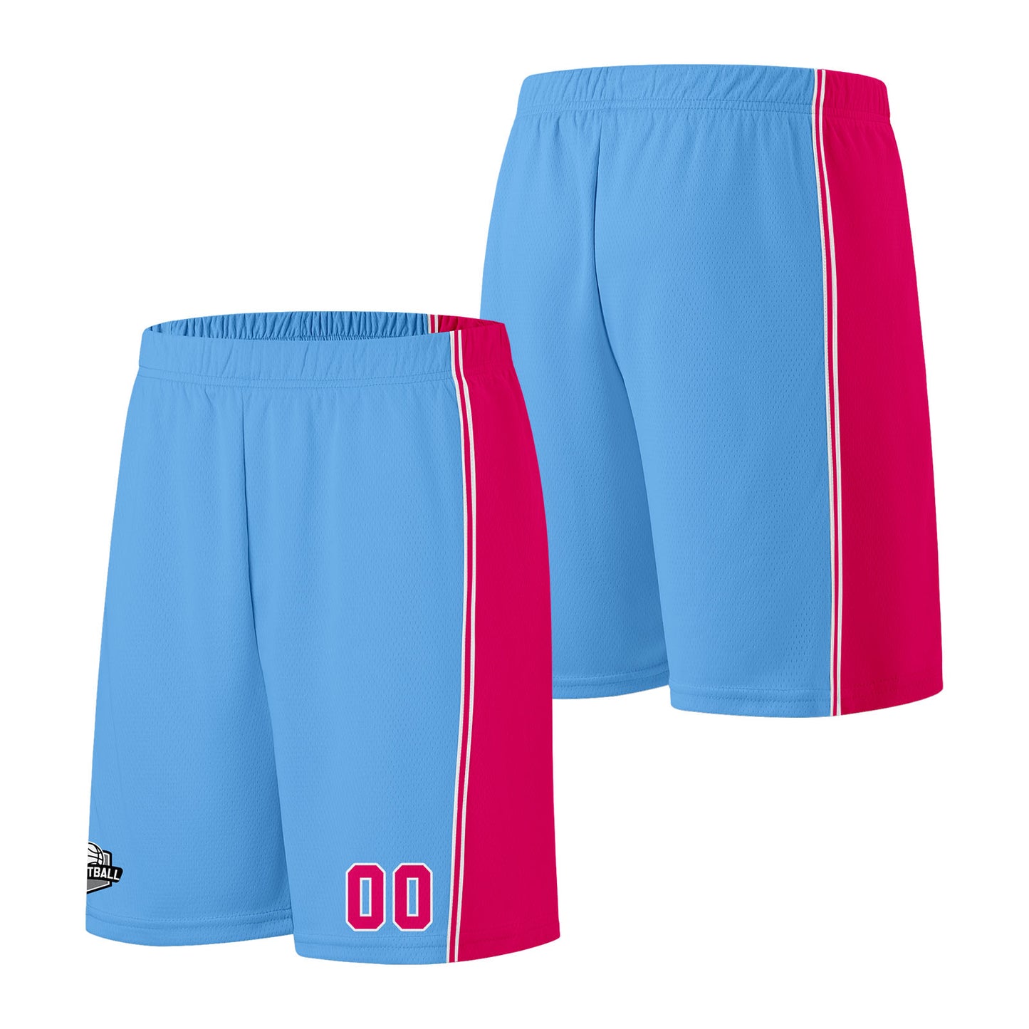 Custom Light Blue Hot Pink Basketball Jersey for Men Women Adult Youth Stitched Name Number Logo