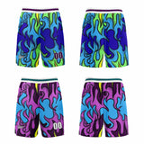 Custom Blue Purple Reversible Basketball Suit for Adults and Kids Personalized Jersey