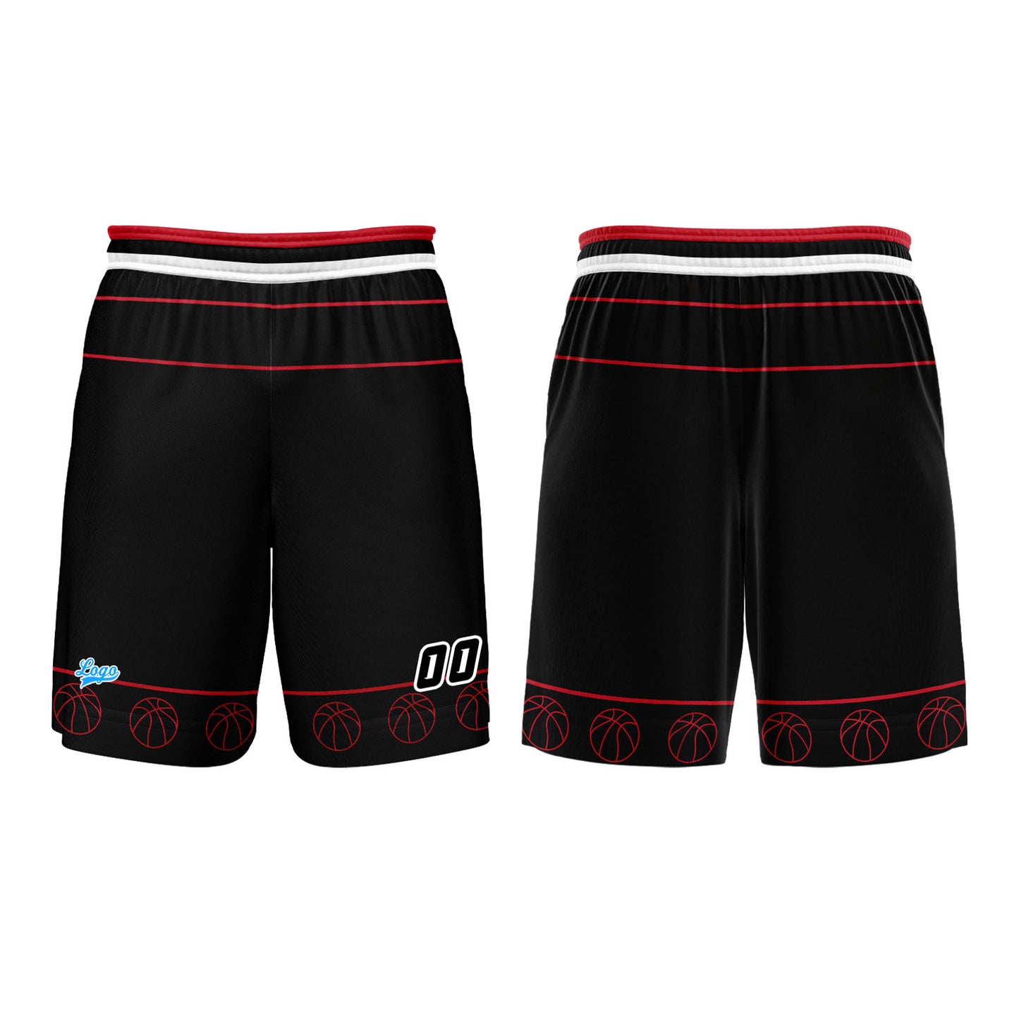 Custom White Red Basketball Jersey Uniform Suit Printed Your Logo Name Number