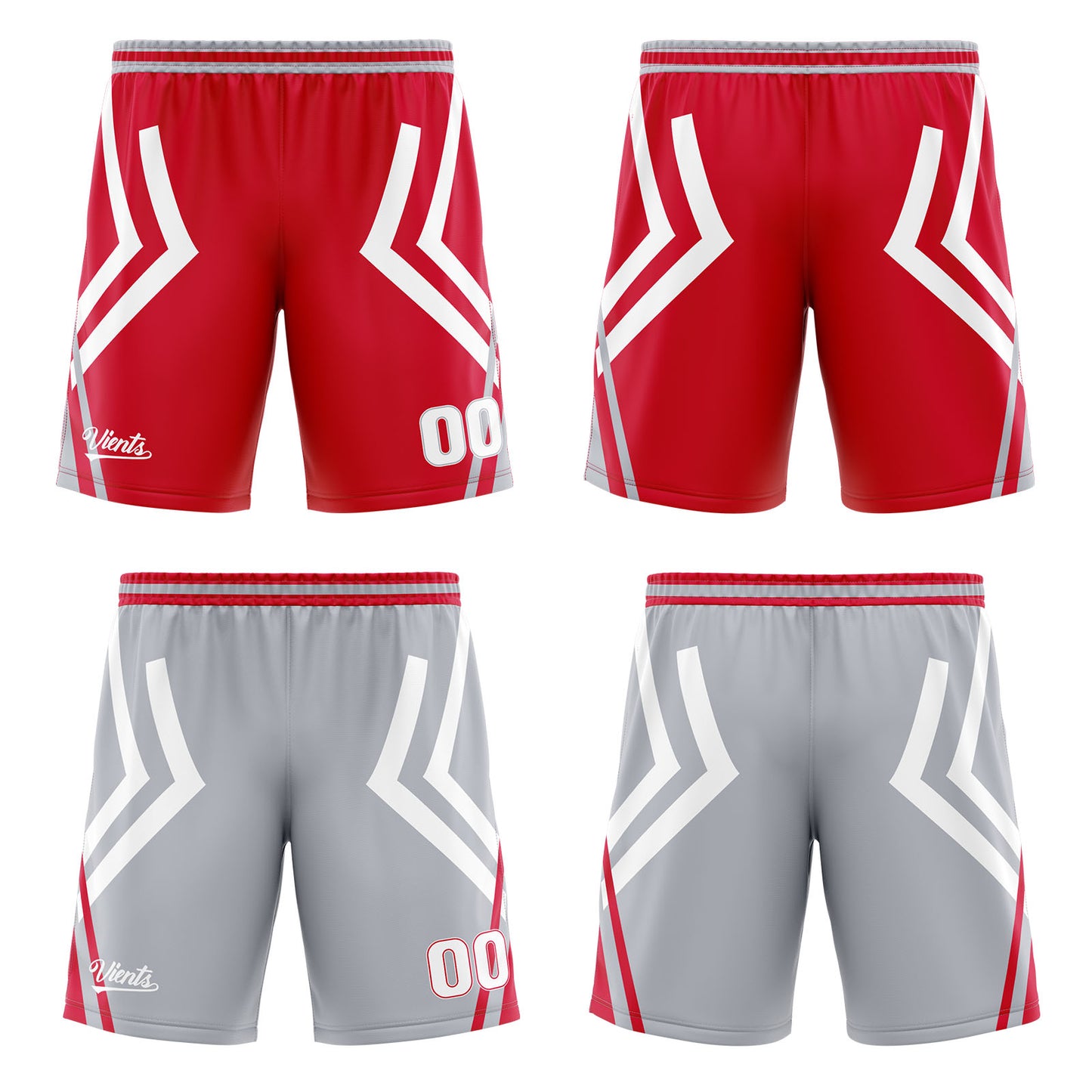 Custom Red Grey Reversible Basketball Suit for Adults and Kids Personalized Jersey