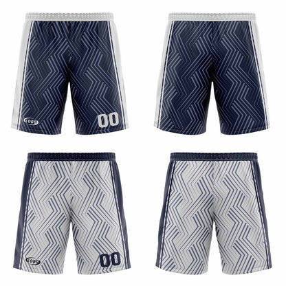 Custom Navy Grey Reversible Basketball Suit for Adults and Kids Personalized Jersey