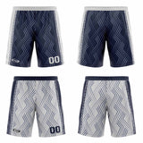 Custom Navy Grey Reversible Basketball Suit for Adults and Kids Personalized Jersey