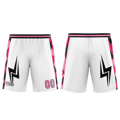 Custom White Pink Basketball Jersey Uniform Suit Printed Your Logo Name Number