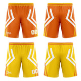 Custom Orange Yellow Reversible Basketball Suit for Adults and Kids Personalized Jersey