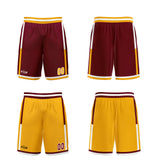 Custom Red Yellow Reversible Basketball Suit for Adults and Kids Personalized Jersey