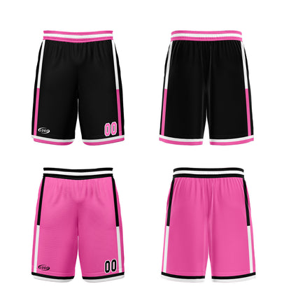 Custom Black Pink Reversible Basketball Suit for Adults and Kids Personalized Jersey