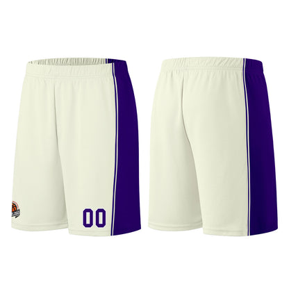 Custom Cream-Purple Basketball Jersey for Men Women Adult Youth Stitched Name Number Logo