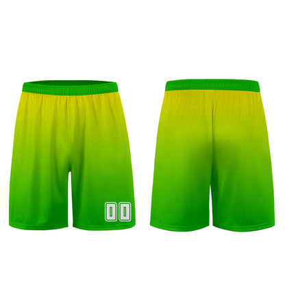 Custom Yellow Green Uniform Jersey Kids Adults Personalized Set Jersey Shirt