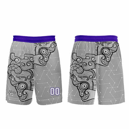 Custom Gray Purple Basketball Jersey Uniform Suit Printed Your Logo Name Number