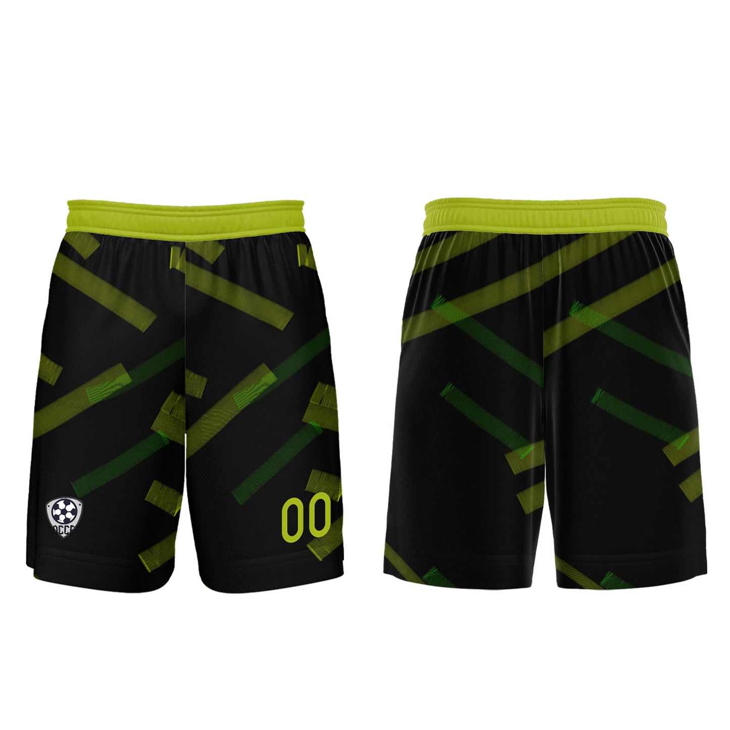 Custom Black Yellow Green Soccer Uniform Jersey Kids Adults Personalized Set Jersey Shirt