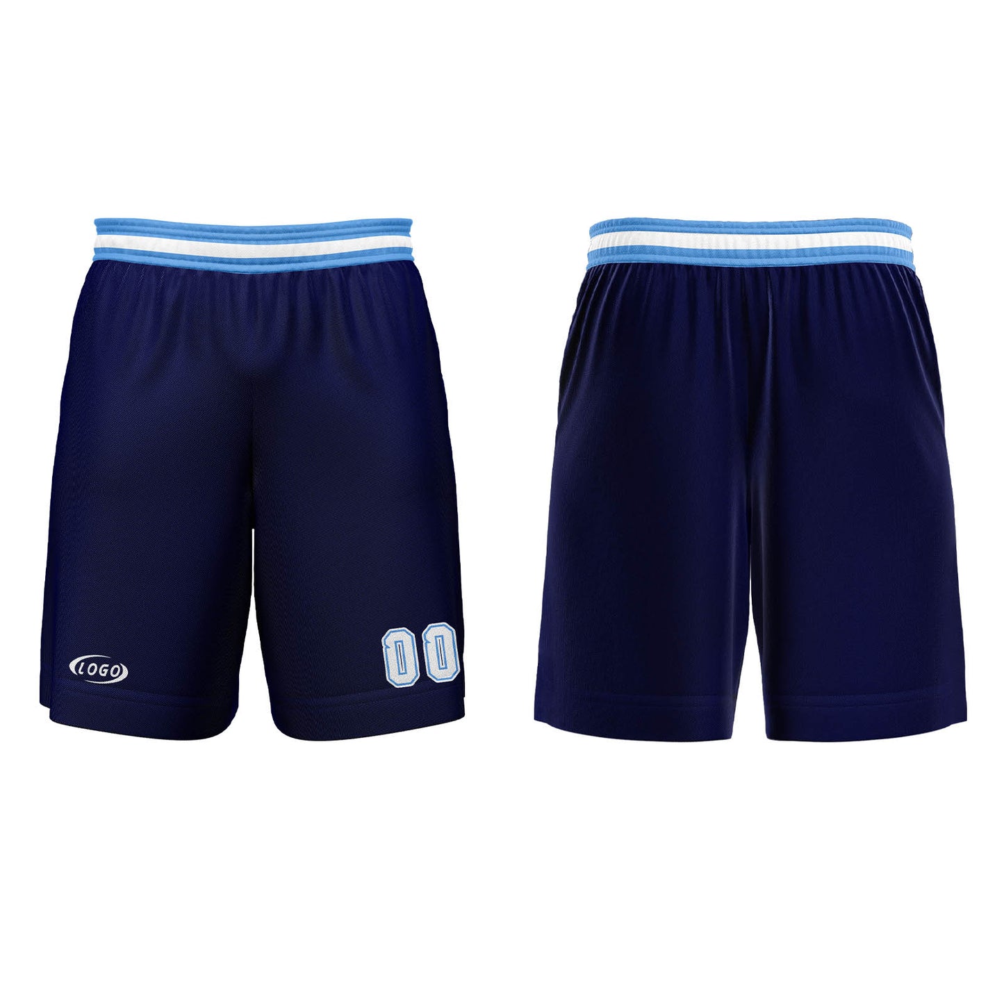 Custom Navy Blue White Basketball Jersey Uniform Suit Printed Your Logo Name Number