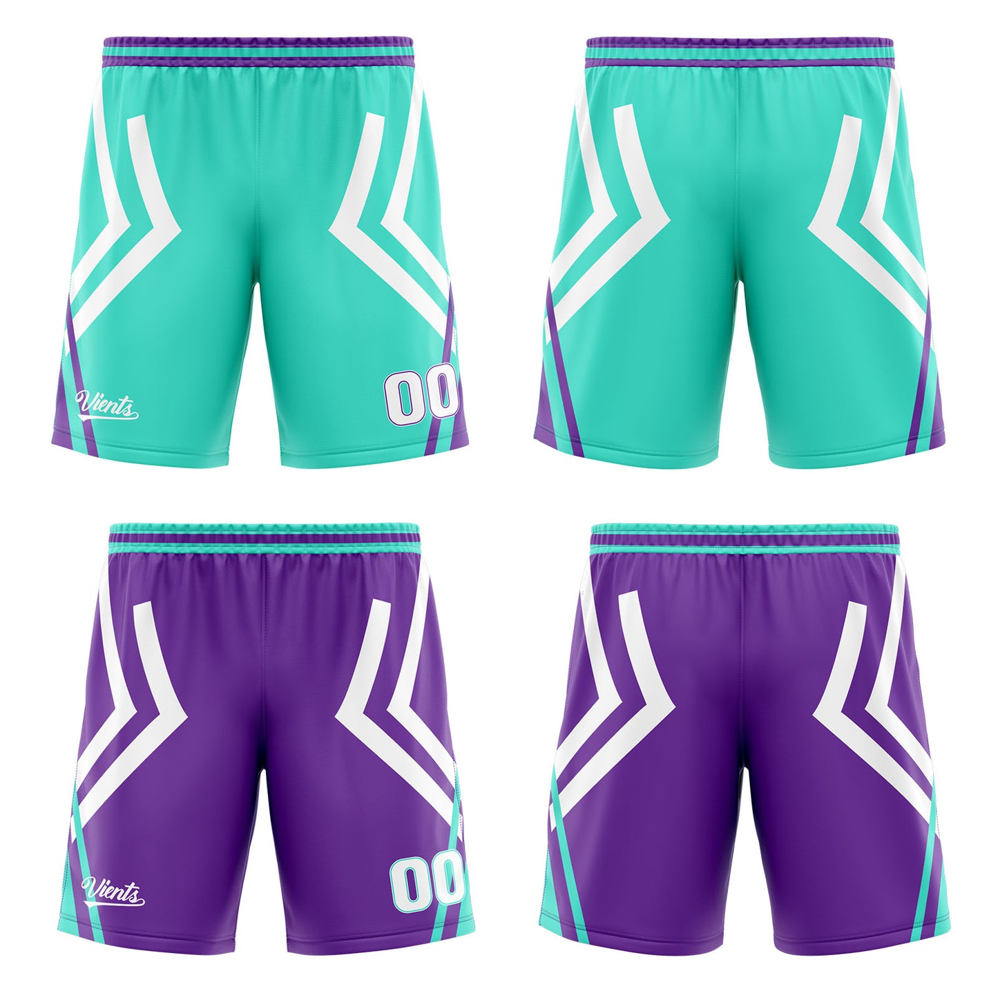 Custom Cyan Purple Reversible Basketball Suit for Adults and Kids Personalized Jersey