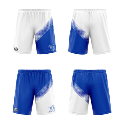 Custom White Blue Reversible Basketball Suit for Adults and Kids Personalized Jersey