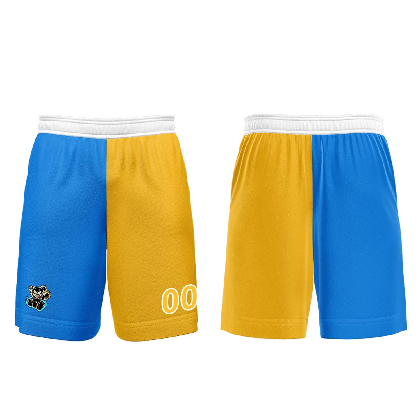Custom Blue Yellow Soccer Uniform Jersey Kids Adults Personalized Set Jersey Shirt