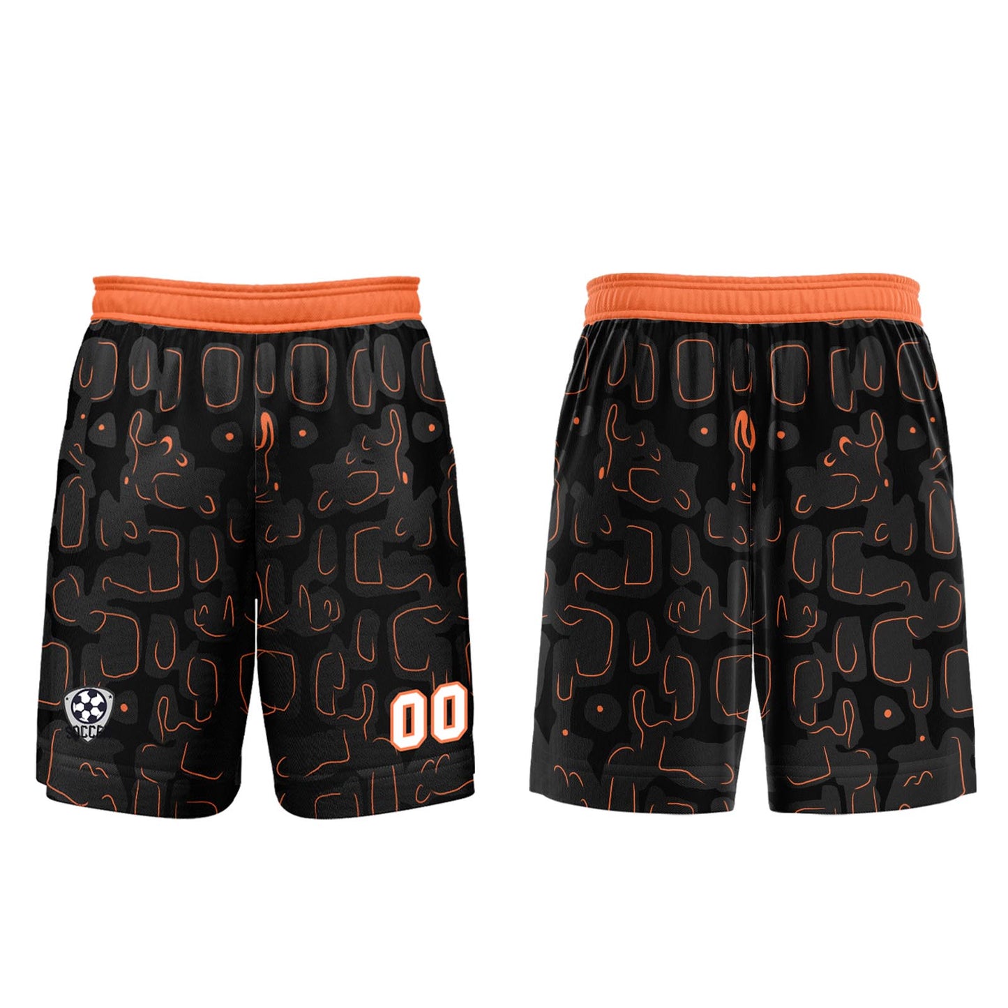 Custom Black Orange Soccer Uniform Jersey Kids Adults Personalized Set Jersey Shirt