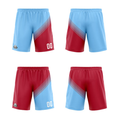 Custom Blue Red Reversible Basketball Suit for Adults and Kids Personalized Jersey