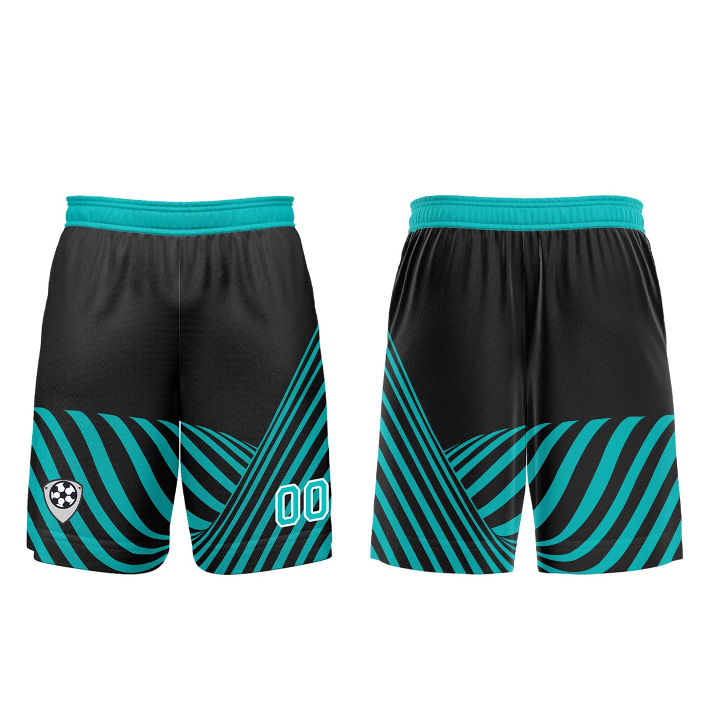 Custom Black Teal Uniform Jersey Kids Adults Personalized Set Jersey Shirt