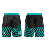Custom Black Teal Uniform Jersey Kids Adults Personalized Set Jersey Shirt