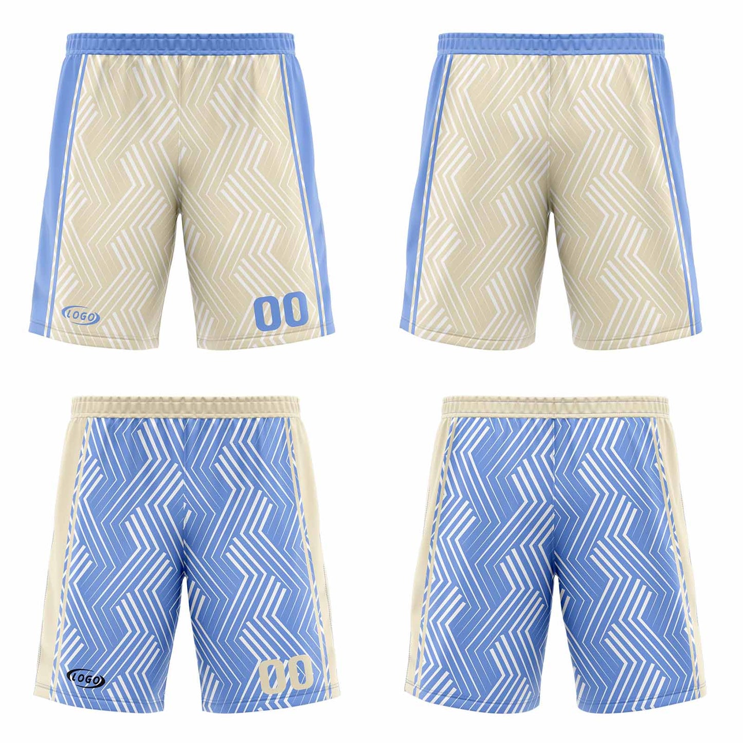 Custom Cream Blue Reversible Basketball Suit for Adults and Kids Personalized Jersey