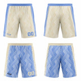 Custom Cream Blue Reversible Basketball Suit for Adults and Kids Personalized Jersey