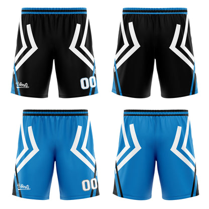 Custom Black Blue Reversible Basketball Suit for Adults and Kids Personalized Jersey