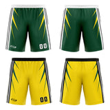 Custom Green Yellow Reversible Basketball Suit for Adults and Kids Personalized Jersey