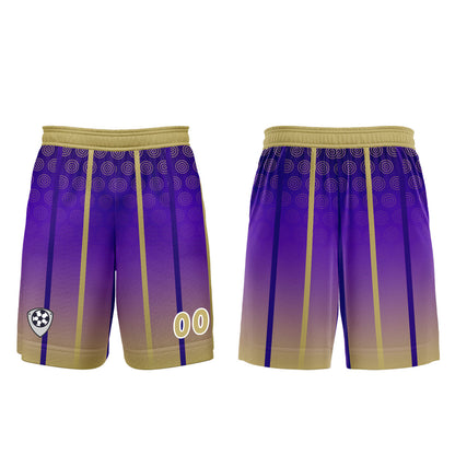 Custom Purple Yellow Uniform Jersey Kids Adults Personalized Set Jersey Shirt