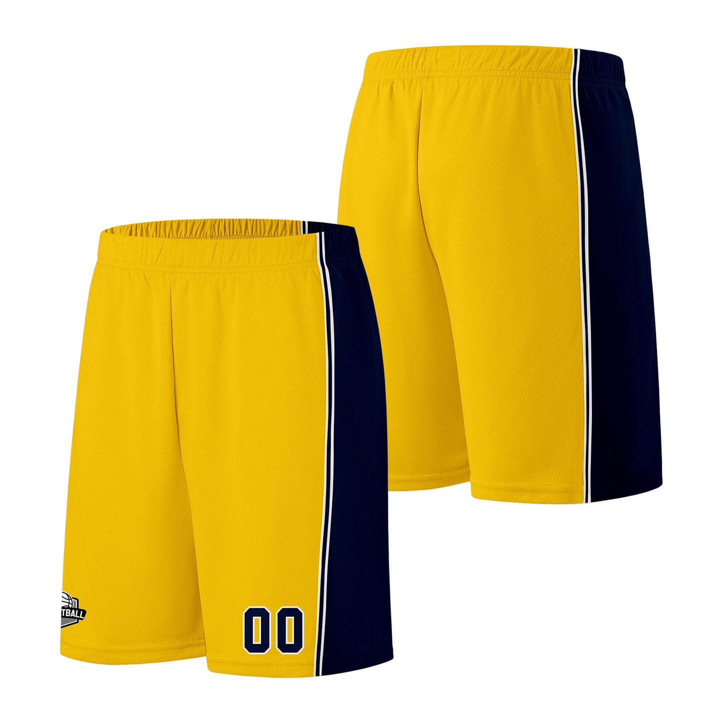 Custom Yellow Navy Basketball Jersey for Men Women Adult Youth Stitched Name Number Logo