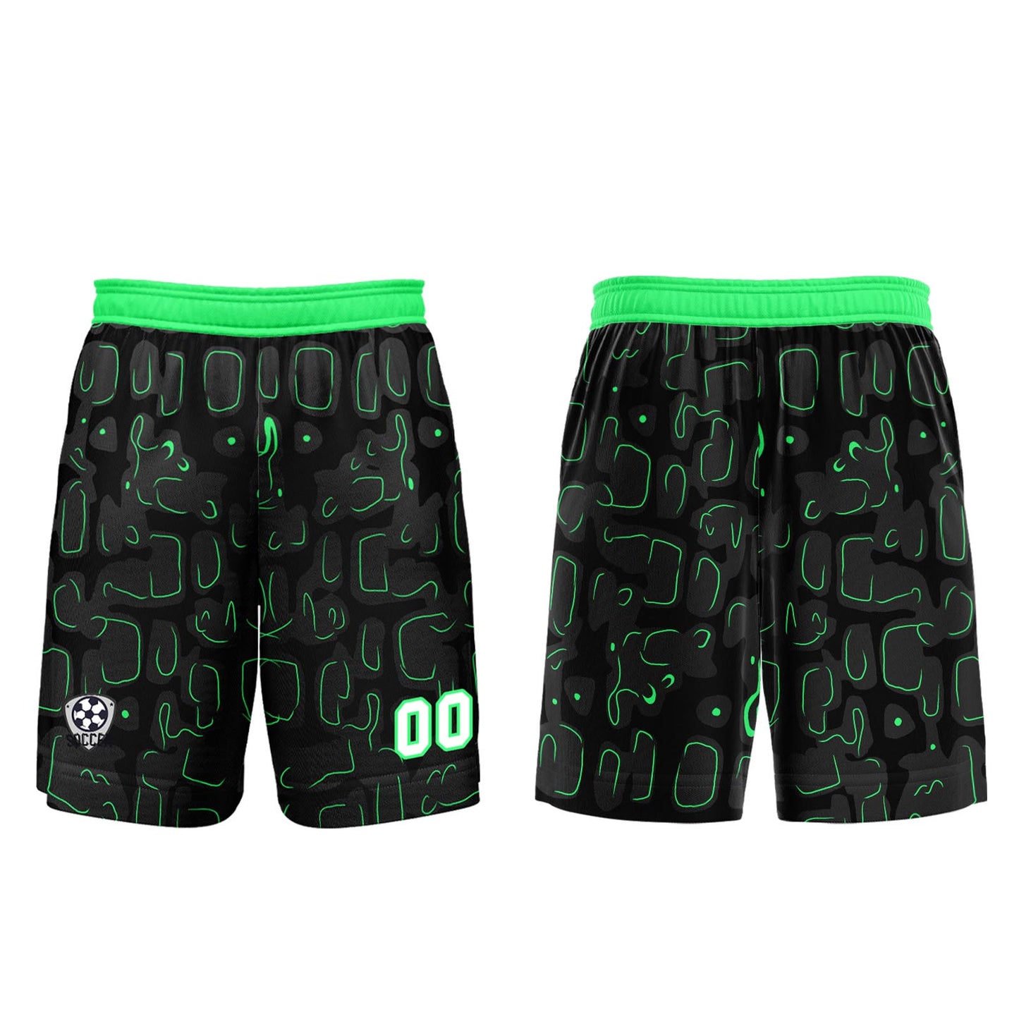 Custom Black Green Soccer Uniform Jersey Kids Adults Personalized Set Jersey Shirt