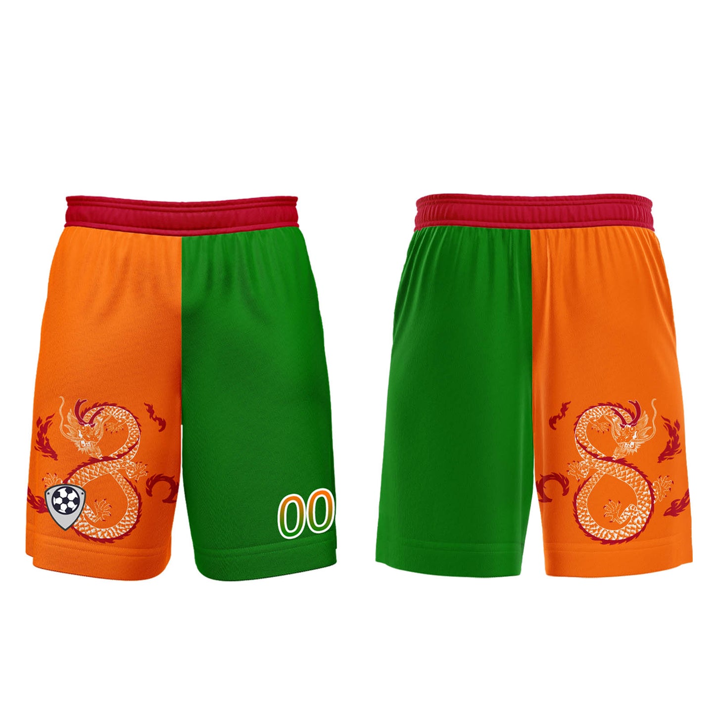 Custom Orange Green Uniform Jersey Kids Adults Personalized Set Jersey Shirt