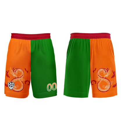 Custom Orange Green Uniform Jersey Kids Adults Personalized Set Jersey Shirt