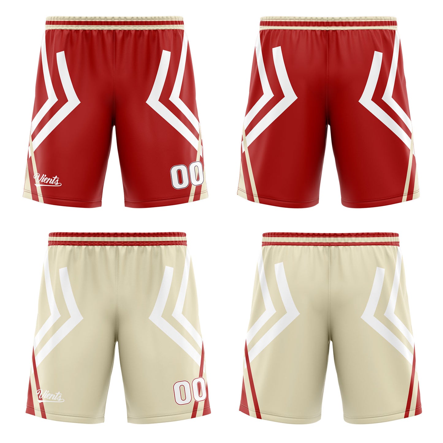 Custom Red Cream Reversible Basketball Suit for Adults and Kids Personalized Jersey