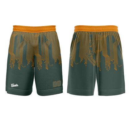 Custom Green Orange Basketball Soccer Football Shooting Long T-Shirt for Adults and Kids