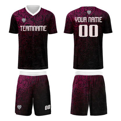 Custom Pink Silver Uniform Jersey Kids Adults Personalized Set Jersey Shirt