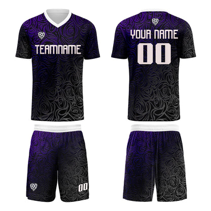Custom Purple Silver Uniform Jersey Kids Adults Personalized Set Jersey Shirt