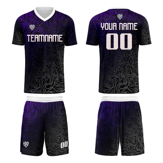 Custom Purple Silver Uniform Jersey Kids Adults Personalized Set Jersey Shirt