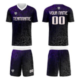 Custom Purple Silver Uniform Jersey Kids Adults Personalized Set Jersey Shirt