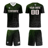 Custom Green Silver Uniform Jersey Kids Adults Personalized Set Jersey Shirt