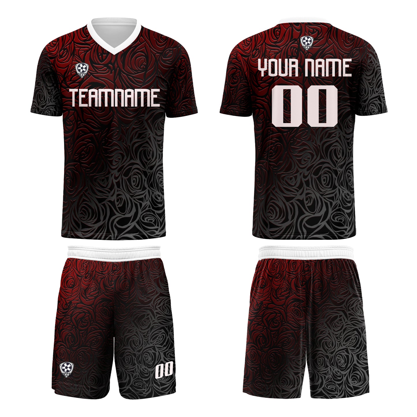 Custom Red Silver Uniform Jersey Kids Adults Personalized Set Jersey Shirt