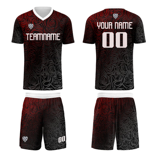 Custom Red Silver Uniform Jersey Kids Adults Personalized Set Jersey Shirt
