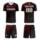 Custom Red Silver Uniform Jersey Kids Adults Personalized Set Jersey Shirt