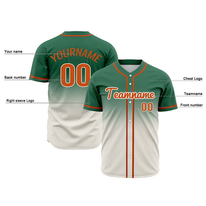 Custom Green Off White Hip Hop Baseball Jersey Stitched Printed - Personalized Name Number Shirts #BB-0919-0063