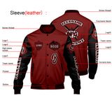 Custom Red Black Letterman Varsity Jacket Personalized Embroidery Printing