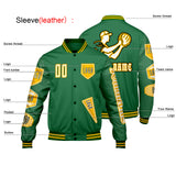 Custom Green Letterman Varsity Jacket Personalized Embroidery Printing